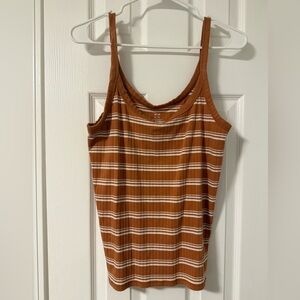 Striped Orange and White Aerie Tank Top